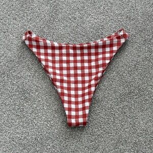 Skatie Red and White Checkered Bikini Bottom
